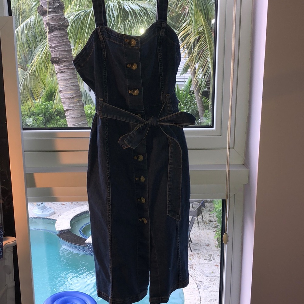 Jean overall dress